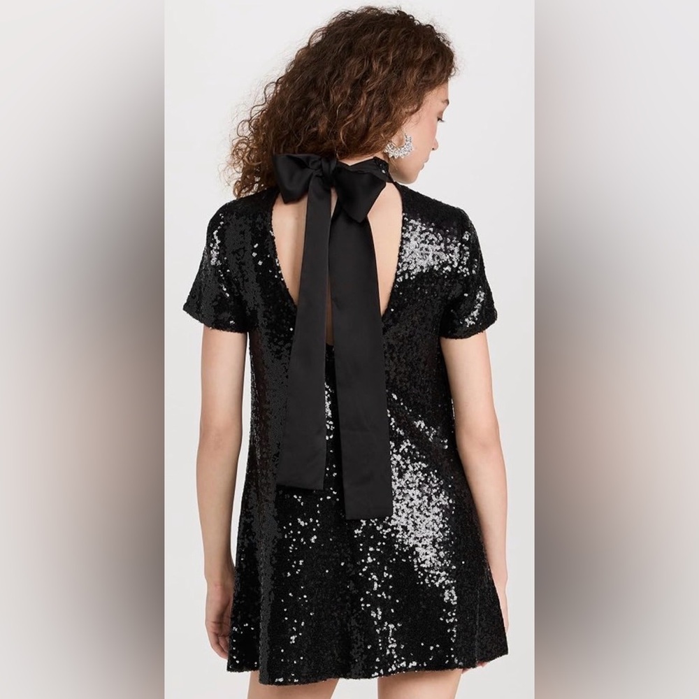 STAUD Black Sequin Dress